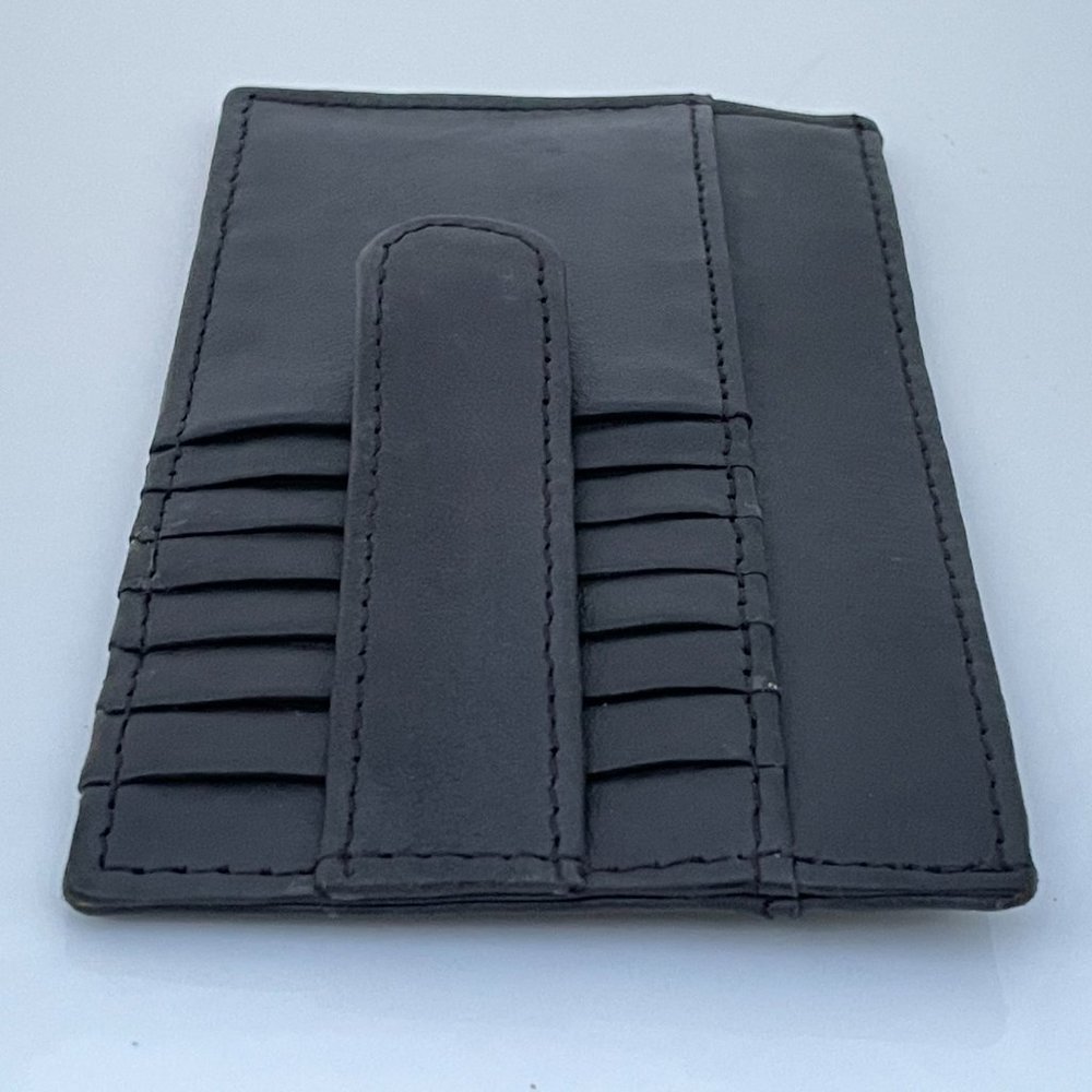 Card Holders Wallet Black Genuine Leather Handmade - Picture 4 of 10